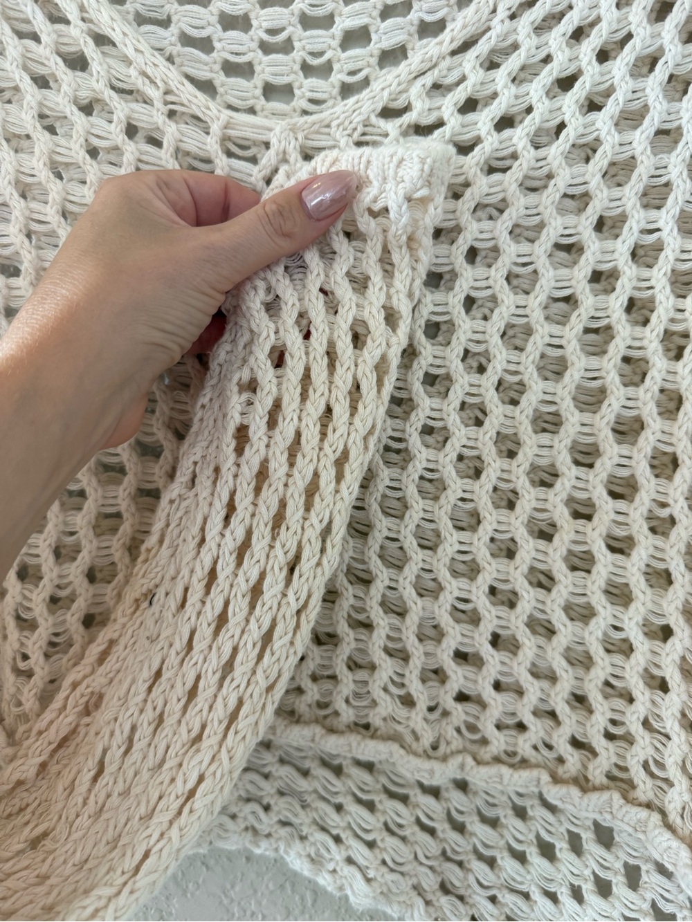 silence + noise Cream Crochet Open-Knit Sweater - Picture 3 of 4